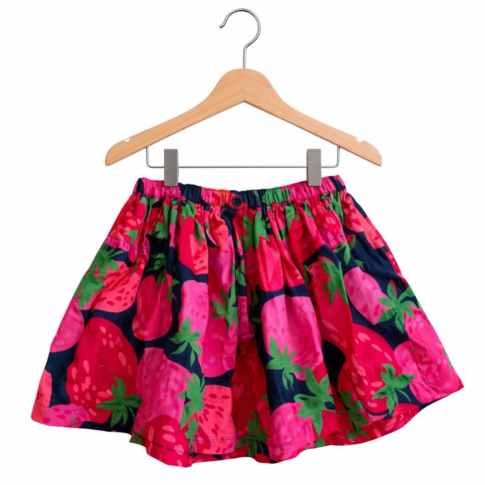 Crazy 8 Strawberry Print Skirt XS Girls Pink Fruit Summer Pocket Skater